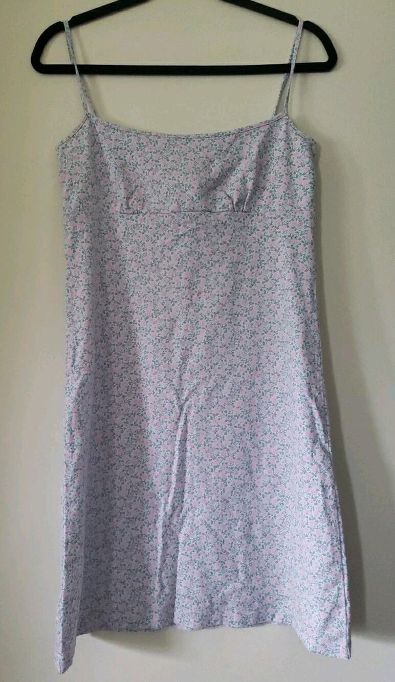 Vintage y2k Lauren Ralph Lauren Mini Dress Floral Cotton Sleeveless Sz S (V4